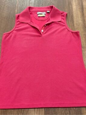 Greg Norman Collection Sleeveless Polo Tank Top in Hot Pink